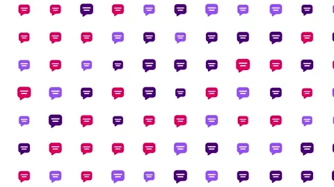 Seamless Chat Message Bubble Icons Pattern Background Stock-Footage 335808177
