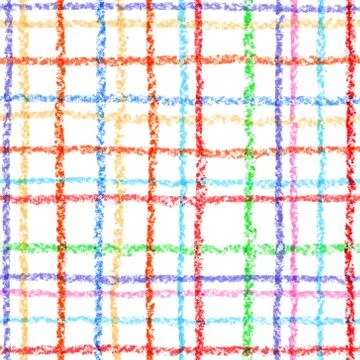 Seamless checkered colored. Pastel chalk crayon hand drawn background Stock Illustration
