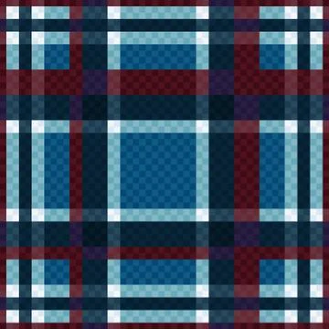 Seamless checkered pattern in blue and red Illustrazione stock