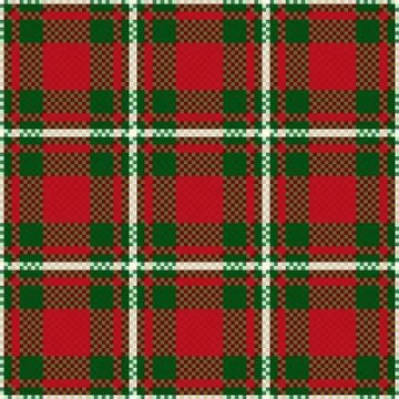 Seamless checkered pattern in green and red Illustrazione stock
