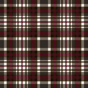 Seamless checkered pattern in grey, brown and red Illustrazione stock