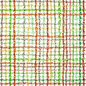 Seamless checkered pattern. Pastel chalk crayon colored hand painted background Stock Illustration