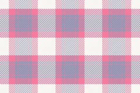 Seamless checkered pattern with pastel pink, purple, and white. Classic fabri イラスト素材