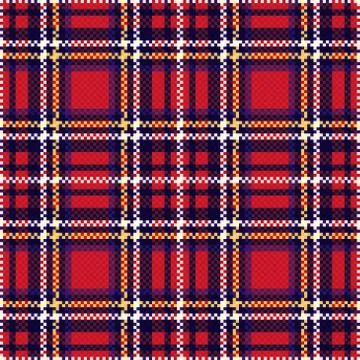 Seamless checkered pattern in red and blue 스톡 일러스트