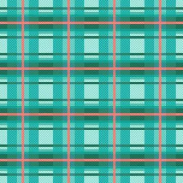 Seamless checkered pattern in turquoise and red イラスト素材