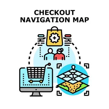 Seamless checkout navigation map for online shopping optimization Illustration