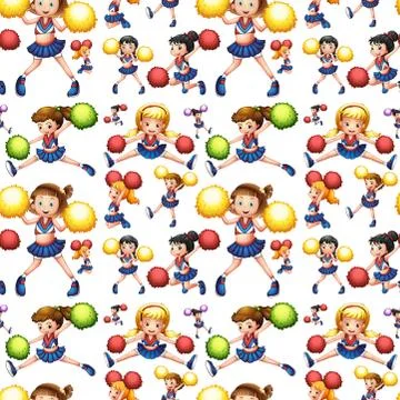 Seamless cheerleadings Stock Illustration