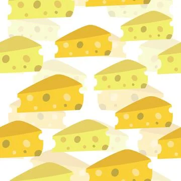 Seamless cheese pattern illustration design Stock Illustration