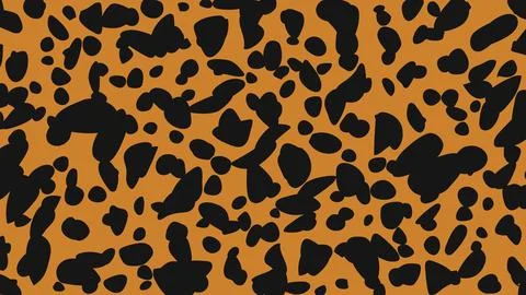 Seamless cheetah pattern with organic black spots on an earthy orange backgro Stockillustratie