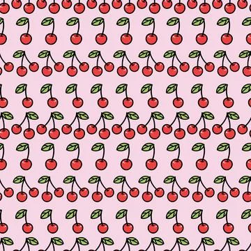 Seamless cherry background. Vector illustration. Repeat pattern. 스톡 일러스트