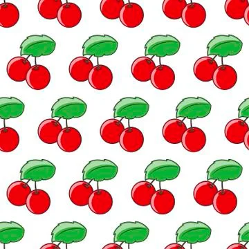 Seamless cherry pattern. Illustrazione stock