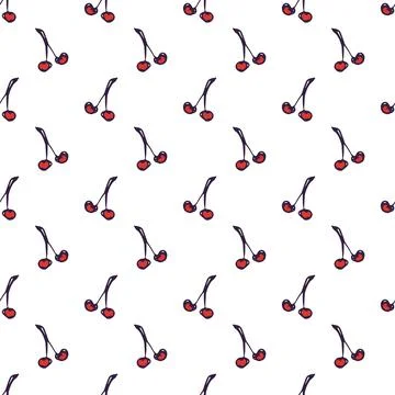 Seamless cherry pattern Stock Illustration