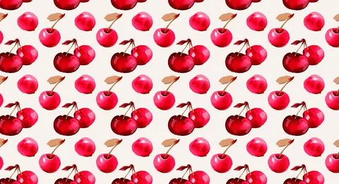 Seamless cherry pattern Stock Illustration
