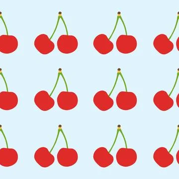 Seamless Cherry Pattern Suitable for Wallpaper, Background, Fabric, Gift Wr.. Illustrazione stock