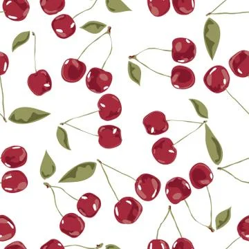 Seamless cherry texture pattern Stock Illustration