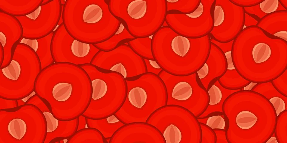 Seamless cherry vector pattern. Minimalistic food background. Vitamins Stock Illustration