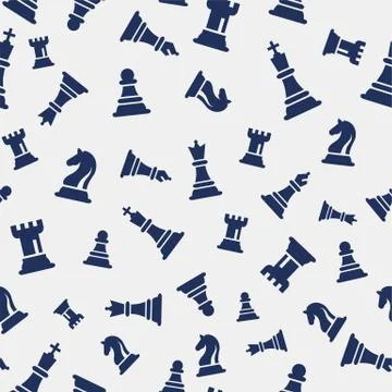 Seamless Chess Vector Pattern. Chess Figures Vector Illustration. Stock Illustration