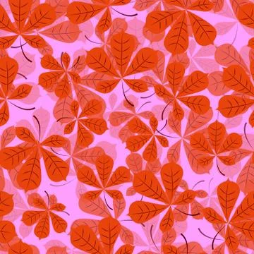 Seamless of Chestnut leaves Stock Illustration