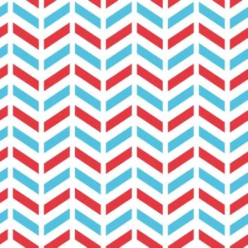 Seamless Chevron Pattern in Blue, Red, and White 스톡 일러스트