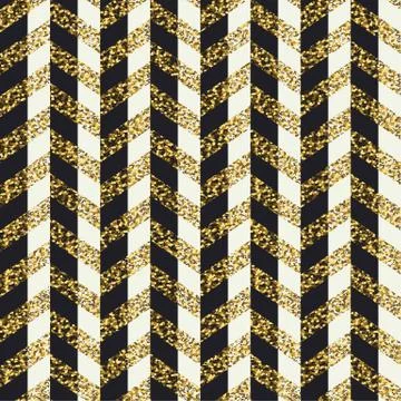 Seamless chevron pattern. Glittering golden surface Ilustração Stock