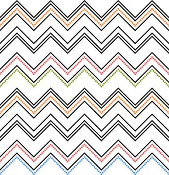 Seamless chevron texture. Colored zig-zag pattern on white Illustrazione stock