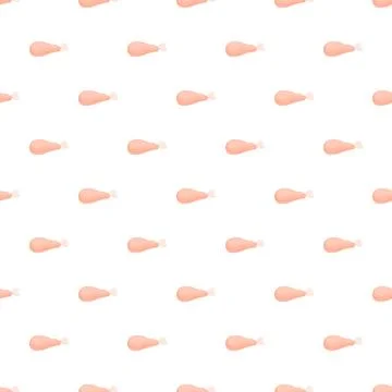 Seamless chicken drumstick pattern creating a food background Stock Illustration