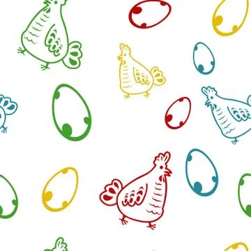 Seamless chicken pattern Stock Illustration
