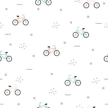 Seamless Child Pattern Bicycle Background Stock Illustration