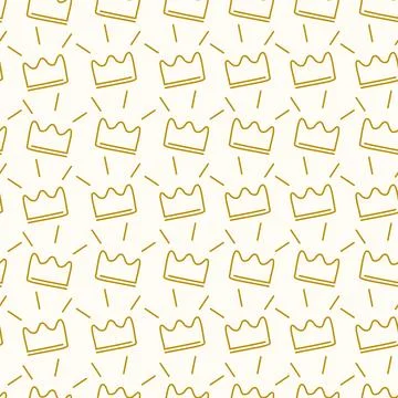 Seamless childish pattern with crowns. Cute baby and little princess design.. 스톡 일러스트