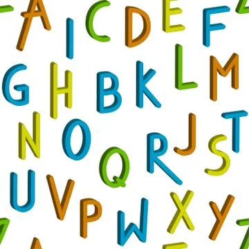 Seamless childrens bright alphabet pattern. Vector background Stock Illustration