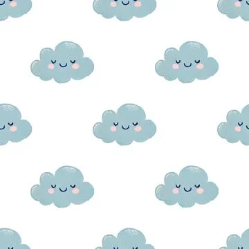 Seamless children's patterns with cloud,  creative Scandinavian children's .. Stock Illustration