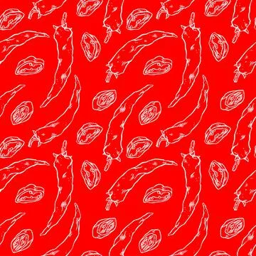 Seamless chili peppers Stock Illustration
