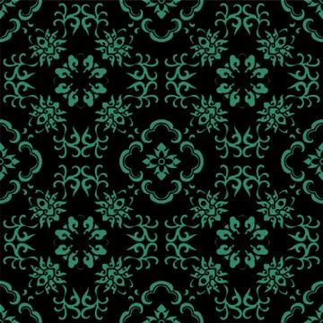 Seamless Chinese Background Curve Cross Vine Flower 스톡 일러스트