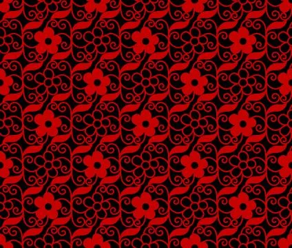 Seamless Chinese Background spiral vortex cross vine leaf flower Stockillustratie