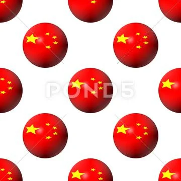 Seamless chinese flag spheres Stock Illustration