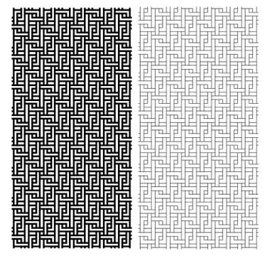Seamless Chinese weave line pattern, vector art Stock Illustration