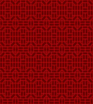 Seamless Chinese window tracery square geometry line pattern background. Stock Illustration