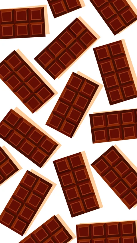Seamless Chocolate Bar Pattern Background with Floating Cocoa Blocks Видео 336604910