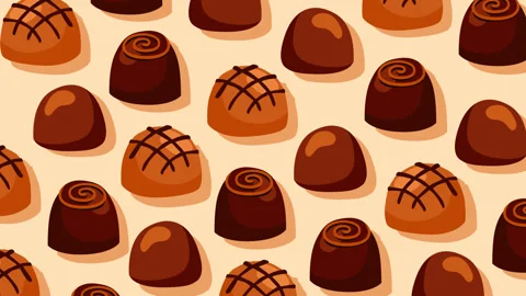 Seamless Chocolate Candy Pattern Background with Assorted Gourmet Pralines a 動画素材 336534170