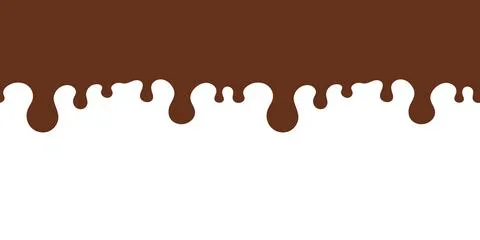 Seamless Chocolate Drip Border Design Minimalistic Abstract Brown and White.. Illustrazione stock
