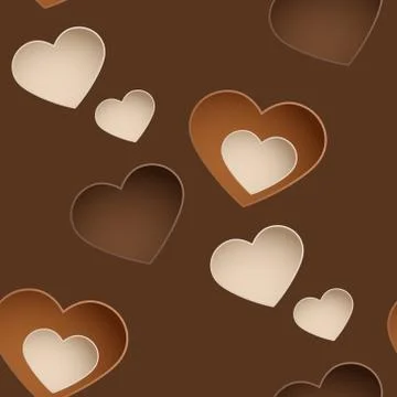 Seamless chocolate pattern with sweetmeat in form heart Stock Illustration