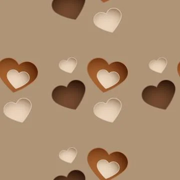 Seamless chocolate pattern with sweetmeat in form heart Stock Illustration