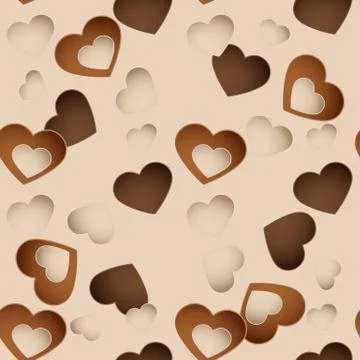 Seamless chocolate pattern with sweetmeat in form heart Stock Illustration