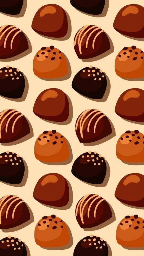 Seamless Chocolate Praline Candy Pattern Background Animation Video stock 336617263