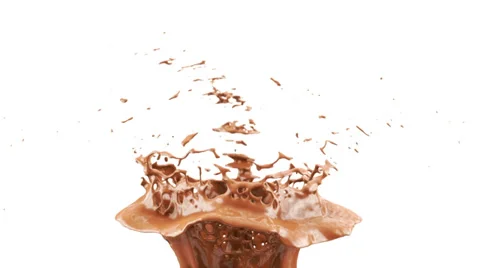Seamless chocolate splash in slow motion, isolated on white (FULL HD) Stock Footage 36838518