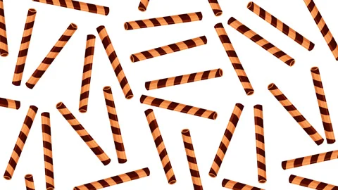 Seamless Chocolate Wafer Stick Pattern Background for Sweet Snack Content Stockbeeldmateriaal 336527375