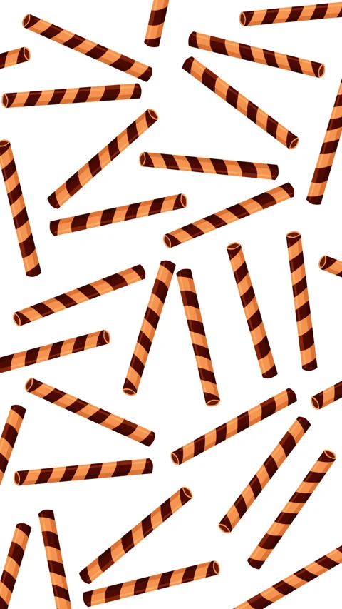 Seamless Chocolate Wafer Stick Pattern Background Animation 스톡 동영상 336614135