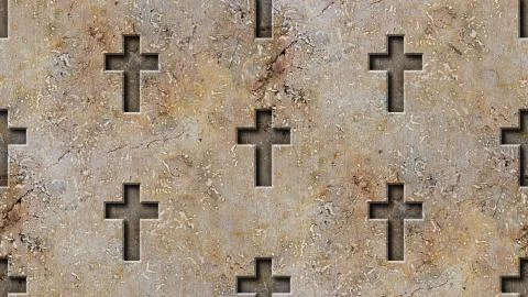 Seamless christian cross pattern 3d rendering illustration Stock Illustration