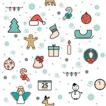 Seamless Christmas background Stock Illustration