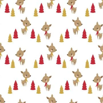 Seamless Christmas deer pattern Stock Illustration